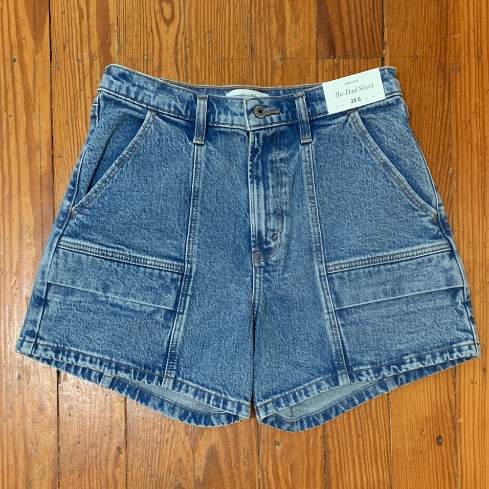 Abercrombie High Rise Dad Short Acid Wash